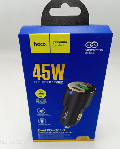 Hoco - 3 Port Car Charger (NZ6)