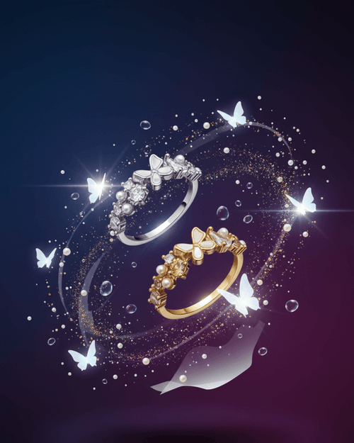 Pearl Butterfly Cluster Ring