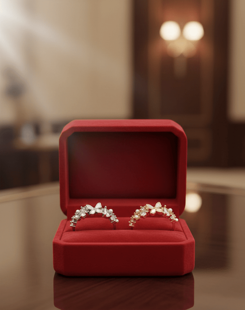 Pearl Butterfly Cluster Ring